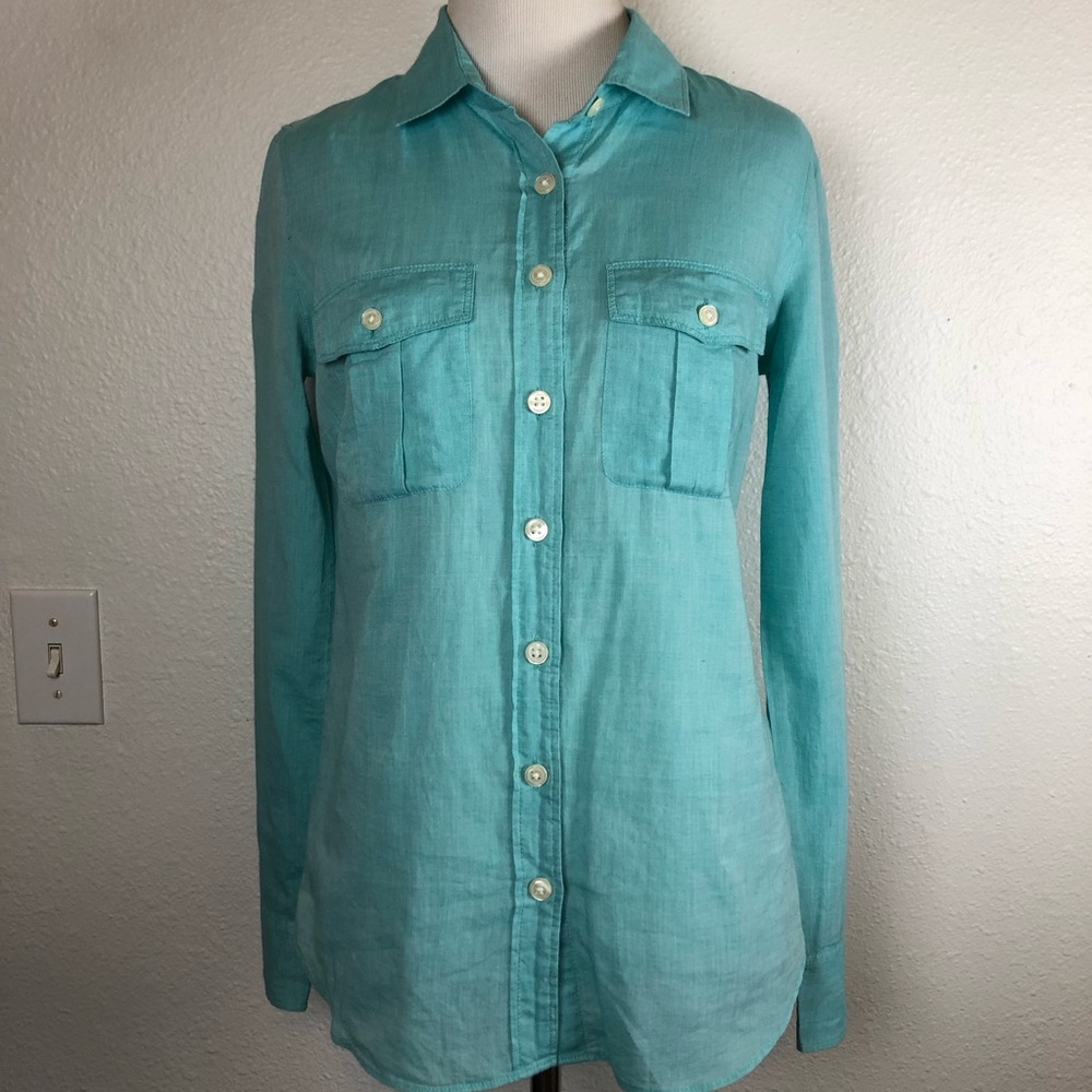 J. Crew Robin’s egg blue Perfect Shirt XS